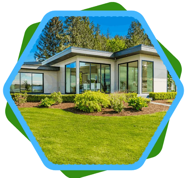 maison avec jardin vert